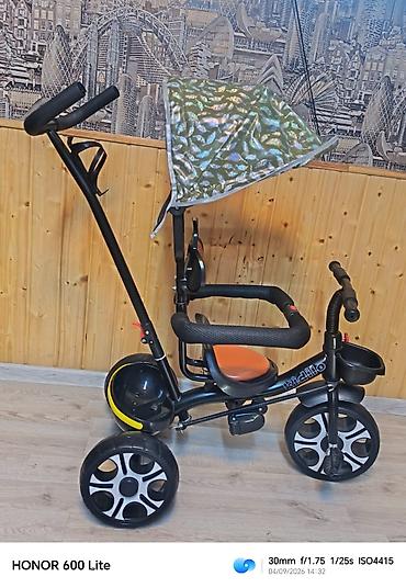 grand bicycle: Uşaq üçtəkərli velosipedi – Kiddiilo brendi - Rəng: qara gövdə — 4