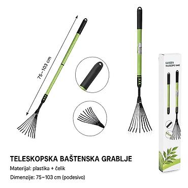 KMT Plastični teleskopski duga drška 9 zupčaste grabulje 501787 -