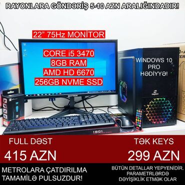 Masaüstü kompüterlər və iş stansiyaları: Oyun üçün Kompüter "RGB Legion Core i5 3470 AMD HD6670 256GB NVME” -da lalafo.az — 1 Masaüstü kompüterlər və iş stansiyaları: Oyun üçün Kompüter "RGB Legion Core i5 3470 AMD HD6670 256GB NVME” — 1