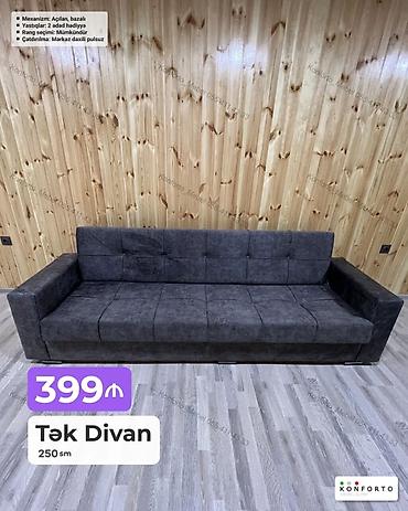 divan alemi: Tək divan – 250 sm - Mexanizm: açılan, bazalı - Rəng seçimi — 1