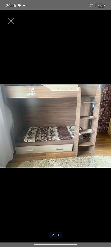 bunk bed: Двухъярусная детская кровать-чердак из ЛДСП в теплой дубовой — 2