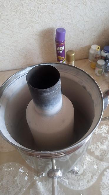 samovar: Klassik kömür/odun samovarı - Material: cilalanmış metal gövdə — 2