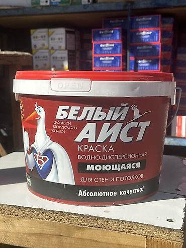 Водоэмульсионная краска, БЕЛЫЙ АИСТ, Для стены, цвет - Белый, 10 кг, Матовая, Моющаяся