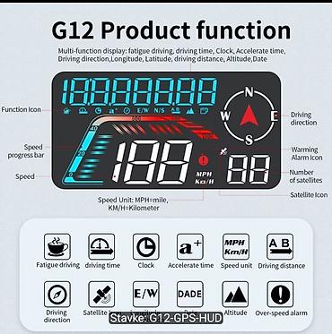 GPS za auto: GPS HUD brzinomer za automobil – G12 Univerzalni GPS displej visoke — 3