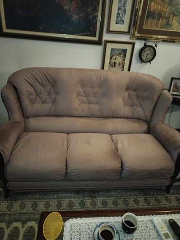 Sofas and couches: Three-seat sofas, Textile, Used