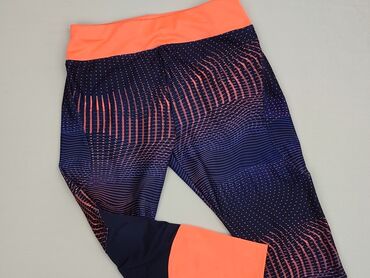 Legginsy damskie w kolorze granatowym z pomarańczowymi akcentami