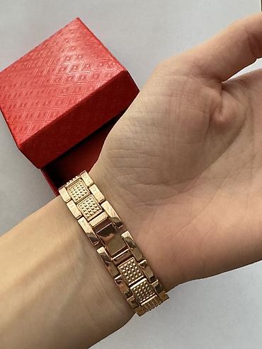 Наручные часы: Qadın qol saatı – rose gold rəngli, daş işləməli - Korpus: dairəvi — 2