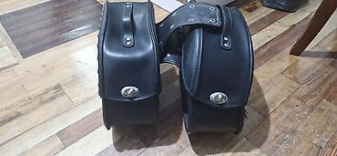 сапоги на танкетке: Motosiklet üçün iki tərəfli süni dəridən saddlebags (yan çantalar) — 2
