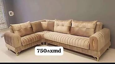 Divanlar: Künc divan, Yeni, Açılmayan, Bazasız, Vеlur parça, Şəhərdaxili pulsuz çatdırılma — 1