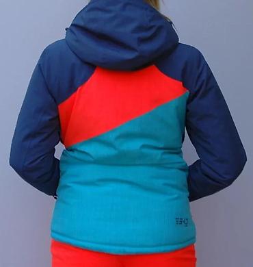 aclima: Ženska skijaška/snowboard jakna – trobojna (tirkizna, koralno-crvena i — 7