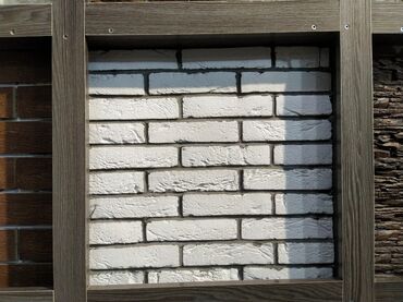 qebir daslari: Dekorativ ağ kərpic panelləri - Material: dekorativ kərpic fakturalı