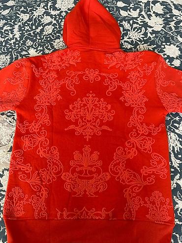 Толстовки, худи: Худи с объёмным бархатистым орнаментом - Модель: утеплённое худи с — 16