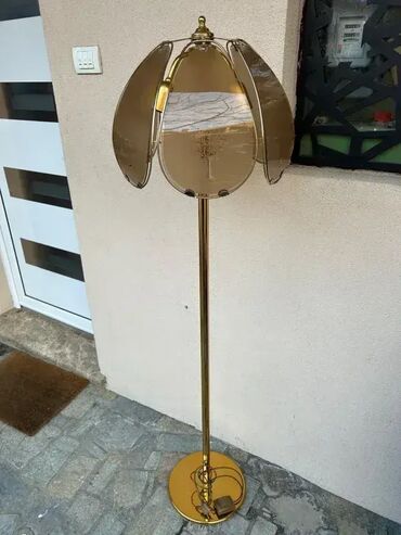 RS - Antique Lamps: Podna lampa Podna lampa Kombinacija mesinga i stakla U odličnom stanju — 4