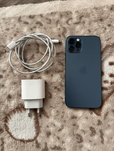 айфон xr вы корпусе: IPhone 12 Pro, 512 ГБ, Pacific Blue, Заряддоочу түзүлүш, Коргоочу айнек, Кабель, 78 %