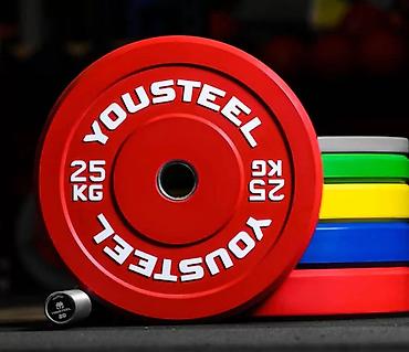 кросо: Диски для штанги YOUSTEEL (цветные, олимпийский стандарт) 300сом за — 5