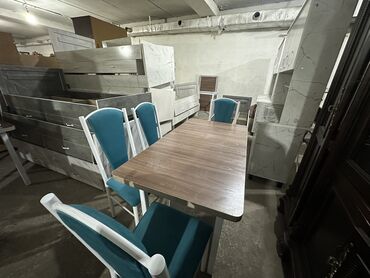 длинный стол: Комплект стол и стулья Кухонный, Новый