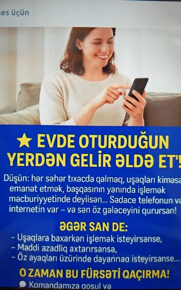 Inzibati heyət: Evdən işləmək imkanı ilə gəlir əldə edin. Bu fürsət, səhər tıxacında