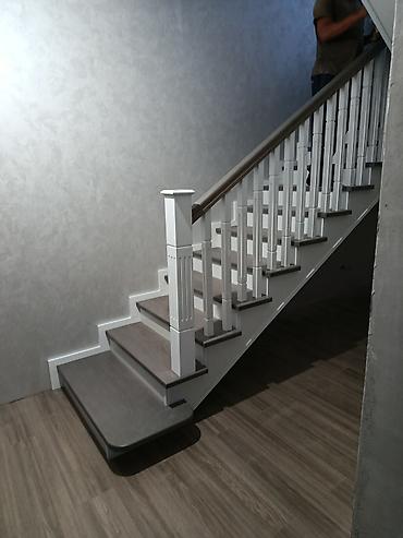 Деревянные лестницы: Деревянная лестница Для дома, Форма лестницы: П-образная — 12