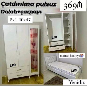Masa və oturacaq dəstləri: Təknəfərlik çarpayı, Dolab, Yeni