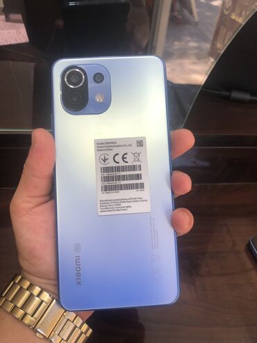 hava telefonu: Xiaomi Mi 11 Lite, 128 ГБ, цвет - Голубой, 
 Отпечаток пальца, Face ID