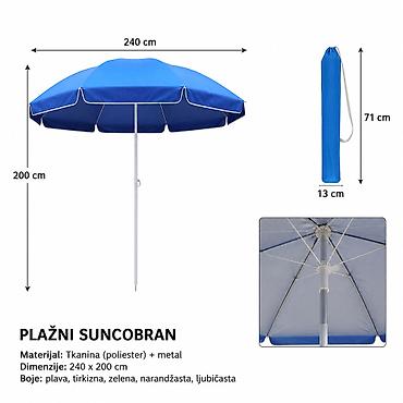 KMT suncobran za plažu jednobojne 3280962 Namena: stvaranje hlada i
