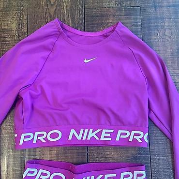 uomo torbe: Nike Pro ženski sportski komplet – dugi top i šorts - Boja — 2