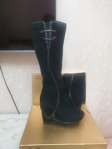 Сапоги: Продаю б/у батильоны разм.33(на 34 идут,кожа), сапоги — 5