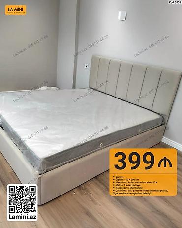 Ev üçün mebel: Çarpayı – La Mini (Kod: 5853) - Ölçü: 160 × 200 sm - Başlıq: Yumşaq — 1