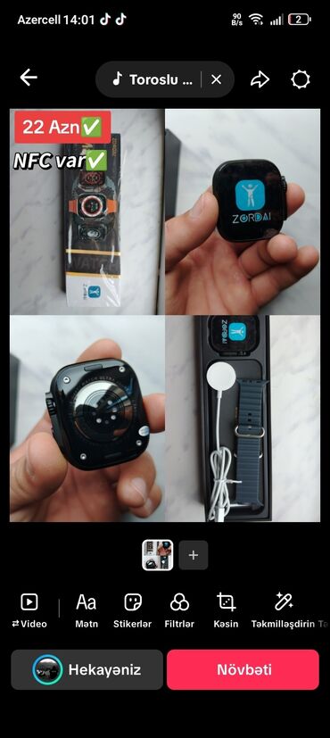 waffle aparatı kontakt home: Smart saat, Zordai, Sensor ekran, rəng - Qara