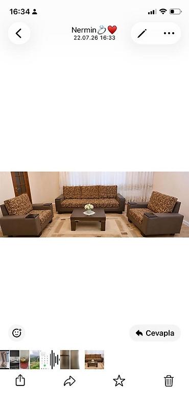 İşlənmiş, Divan, 2 kreslo, Bazasız, Açılmayan lalafo.az -da İşlənmiş, Divan, 2 kreslo, Bazasız, Açılmayan