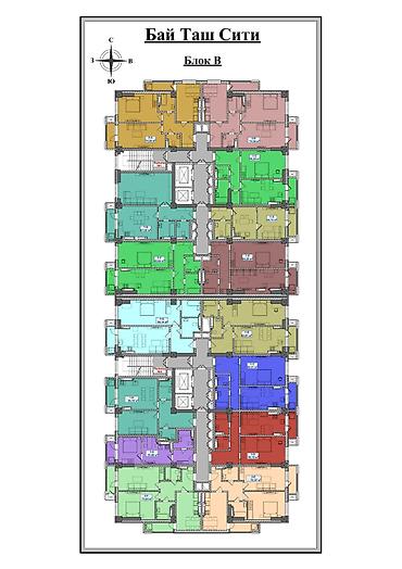 157: 2 комнаты, 66 м², Кок-Жар мкр Элитка, 11 этаж, ПСО (под самоотделку) — 2