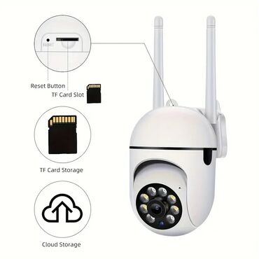 kablosuz wifi modem: WİFİ KAMERA - 360 Dərəcə Hərəkətli - 256gb mikro kart dəstəyi - Bulud