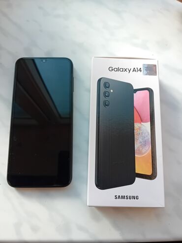 Samsung: Samsung Galaxy A14, 128 GB, rəng - Qara, Barmaq izi, İki sim kartlı, Face ID