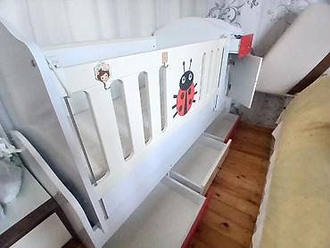 Təknəfərlik uşaq çarpayıları: Qız üçün, İşlənmiş, Çarpayı, Bazalı, Matras ilə, Siyirməli — 3