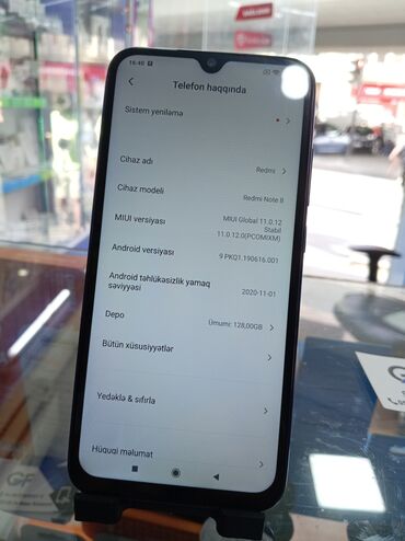 Redmi: Redmi Note 8, 128 GB, rəng - Göy, Zəmanət, Düyməli, Sensor