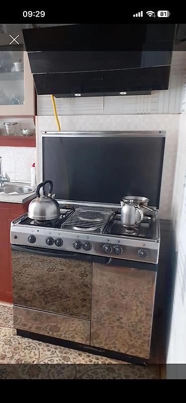 Qaz plitəsi Ayrıca dayanan, 4 gözlü, İşlənmiş