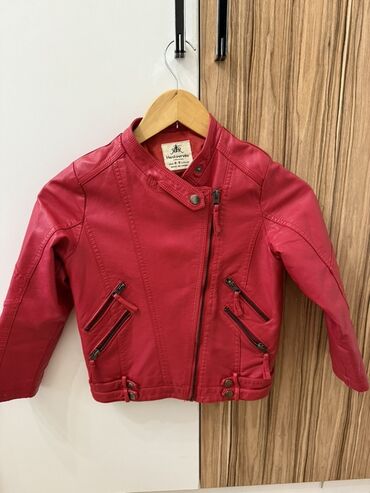 джинсовый пиджак: Детская куртка-косуха Hestovrviiо collection - Цвет: ярко-красный -