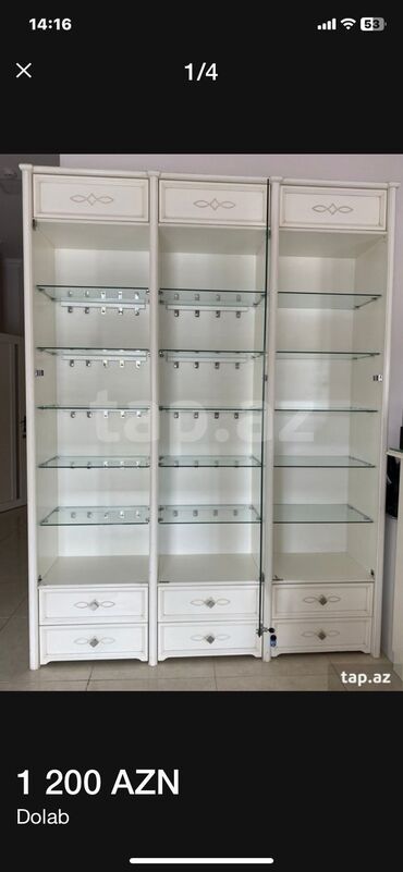 Dolablar: İşlənmiş, Açılan, 3 qapılı Düz dolab, Bufet, Azərbaycan