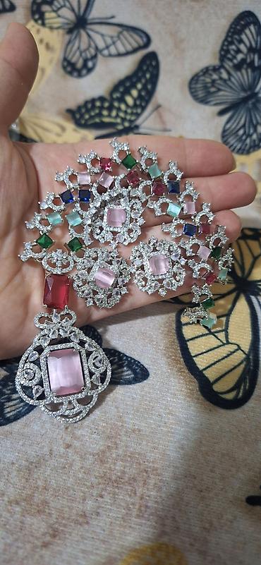 firuze dasi: Məhsul: American Diamond Premium Quality Necklace Təsvir: - Parlaq — 3