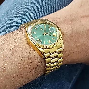 Ručni satovi: PAGANI DESIGN PD-1752 -36mm- Zlatna/Zelena- Rolex Day-Date Potpuno — 1