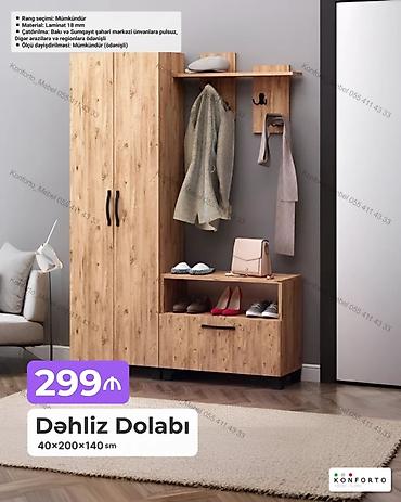 Мебель: Dəhliz dolabı – 40×200×140 sm - Material: 18 mm laminat - Rəng — 1