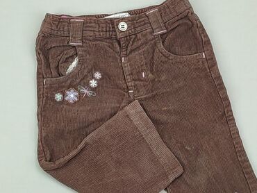 jeansy brązowe: Niemowlęce spodnie materiałowe, 9-12 m, 74-80 cm, EarlyDays, stan - Dobry