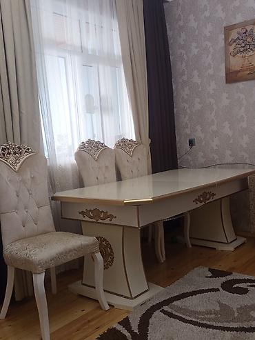 həndəsə dusturları: Klassik üslubda yemək otağı dəsti - Tərkib: 1 böyük yemək masası + 6 — 1
