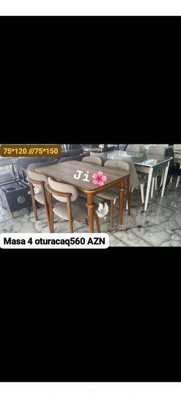 heyet ucun oturacaqlar: Masa stull desdi yeni