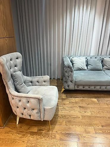 ketan parça: Mebel dəsti – 3 parçadan ibarət - 2 ədəd divan və 1 ədəd kreslo - — 2