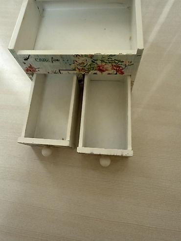 botinkalar cəkmələr: Dekorativ taxta kosmetik organizer güzgü ilə - Material: ağ rəngli — 7