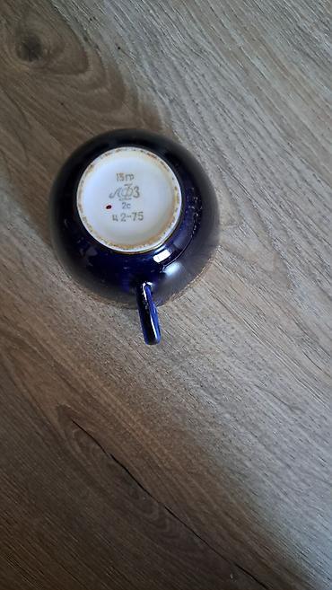 cay: Çay dəsti, rəng - Göy, Farfor, SSRİ — 2