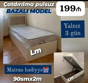Çarpayılar: Yeni, Təknəfərlik çarpayı, Bazalı, Matras ilə, Siyirməsiz, Azərbaycan — 1