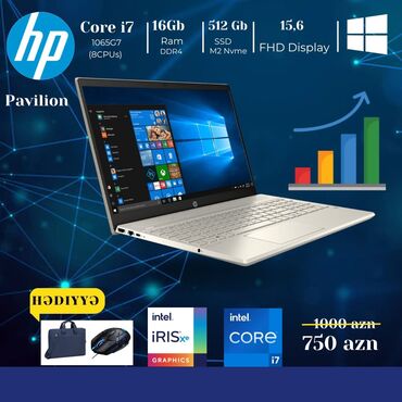 HP: İşlənmiş HP Pavilion, 15.6 ", Intel Core i7, 512 GB