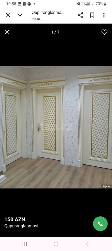 Digər tikinti xidmətləri: Xidmət: Qapı rənglənməsi və mebel boyanması Təsvir: - Daxili
